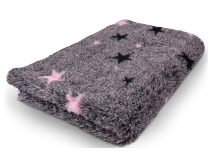 VetBed protiskluz/DryBed Extra premium deka pro psa, růžová - hvězdičky