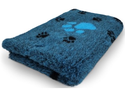 VetBed protiskluz/DryBed Extra premium deka pro psa, tyrkysová - tlapky