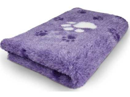 VetBed protiskluz/DryBed Extra premium deka pro psa, fialová - tlapky