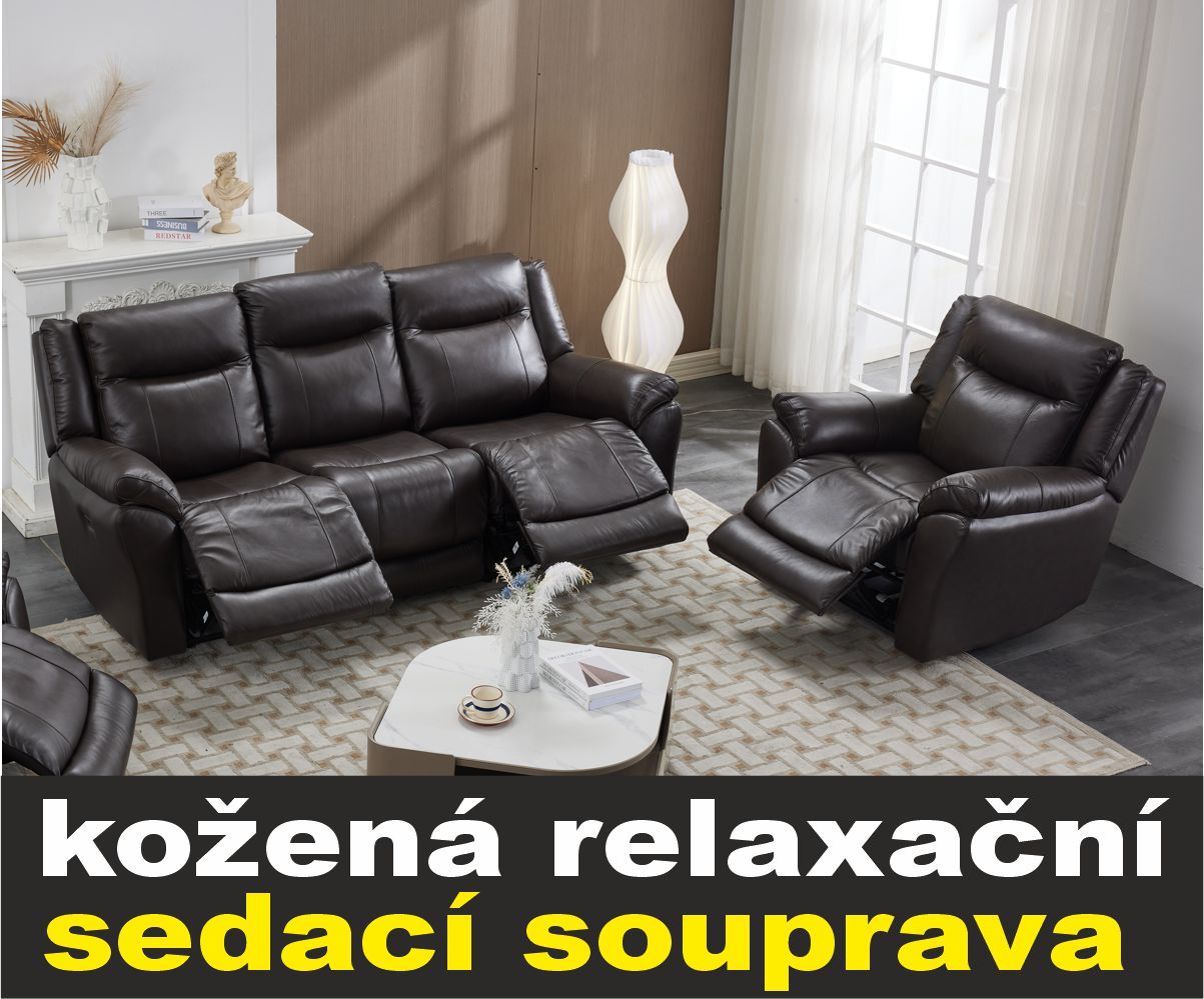 Kožená relaxační sedací souprava mobil