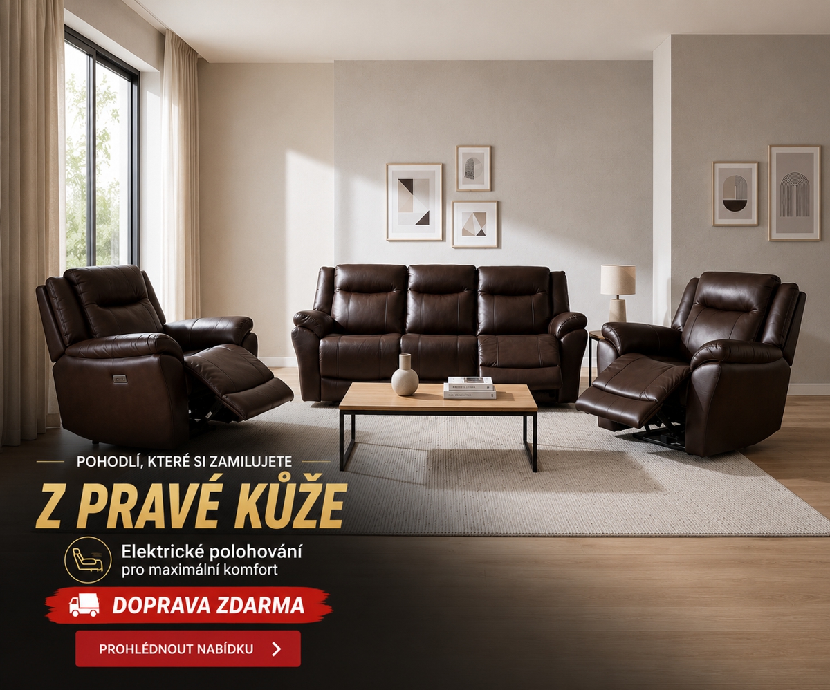 Kožená relaxační sedací souprava mobil