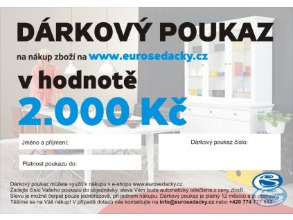 Dárkový poukaz v hodnotě 2000 Kč