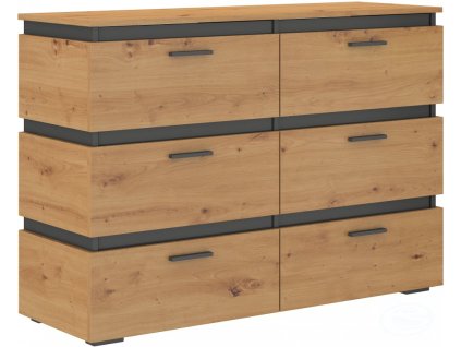 Komoda Faro 6S dub artisan s tichým dovíráním