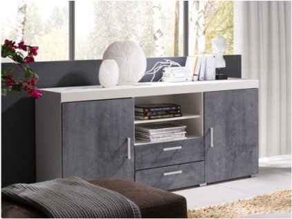 Komoda Samba R5 bílá/beton