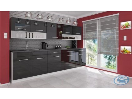 Kuchyňská linka Modena 260/260 černý lesk