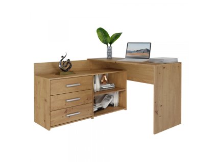 Rohový psací stůl s komodou Daniela dub artisan