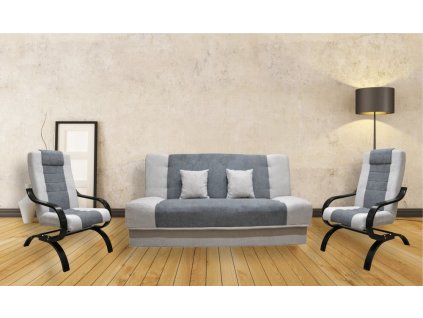 Sedací souprava Juno 3F+1+1 šedá/wenge