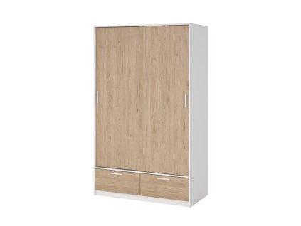 Šatní skříň s posuvnými dveřmi Line 74324 bílá/jackson hickory