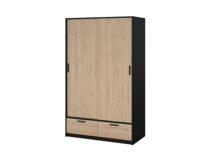 Šatní skříň s posuvnými dveřmi Line 74324 černý mat/jackson hickory