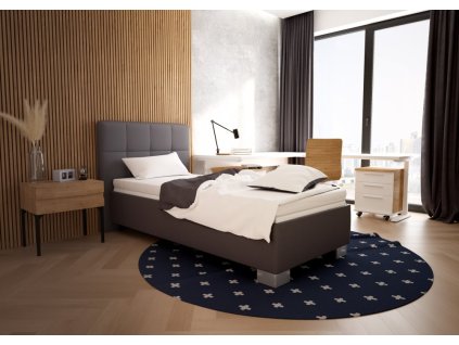 Čalouněná postel Grace 90x200 šedá koženka