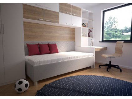 Válenda s roštem Fern 90x200 světle šedá
