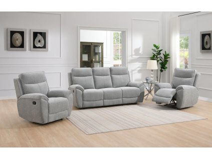 Polohovací sedací souprava Caster 3+1+1 světle šedá