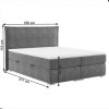 Postel boxspring MEGAN 180x200 šedá