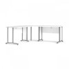 Rohový kancelářský stůl Prima 80400/303 bílý/stříbrné nohy