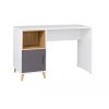 Psací stůl Joker R14 bílá/grafit/dub Lefkas/šedá