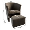 Křeslo s taburetem ROSE hnědá