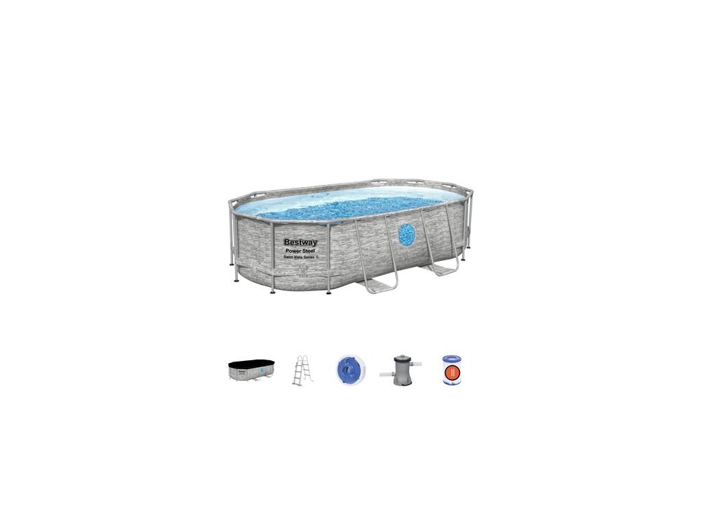 Bazen Bestway® Power Steel™, Vista Series, 427x250x100 cm, filter, rebrík, plachta, ChemConnect