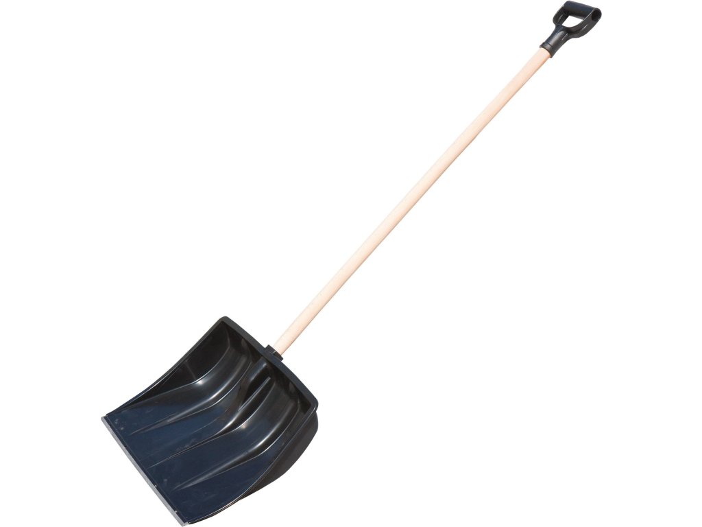 Odhrnovač na sníh plastový Al lišta, dřevěná násada, 500mm