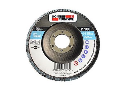 Kotouč KONER 260 150x22 mm, A120, Zirconium, vějířovitý, nerez