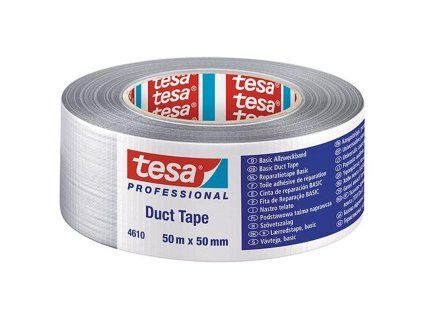 Páska tesa® BASIC Duct Tape, stříbrná, textilní, 50 mm, L-50 m