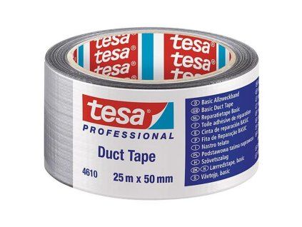 Páska tesa® BASIC Duct Tape, stříbrná, textilní, 50 mm, L-25 m