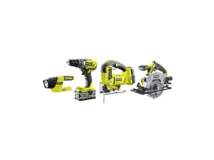 Ryobi R18CK4A-252S aku 18 V set (R18DD3 + RWSL1801 + R18JS + R18T + 1 x 5,0 Ah + 1 x 2 Ah baterie + nabíječka)