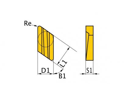 Břitové destičky K/55°, 5 ks