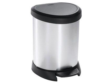Kôš Curver® DECO BIN 20L, střibrný/černý, na odpadky