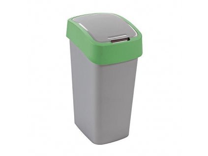 Kôš Curver® FLIP BIN 25L, šedostříbrná/zelená, na odpadky