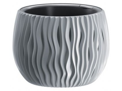 Kvetinac SANDY Bowl 240, 238x161 mm, šedá, vložka