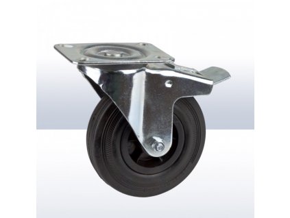 Gumové otočné koliesko s brzdou 125 mm, do 60 kg