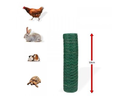 Králičí šestihranné pletivo potažené plastem 25 mm, 0,5x25 m, drát 0,8 mm, zelené