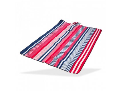 Plážová / pikniková deka 190x130 cm Acryl-Fleece, bílo-modro-červená