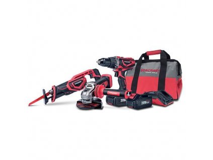 Set Worcraft WSET-02, S20Li chvostová píla, uhlová brúska, skrutkovač, nabíjačka, 2x accu + brašňa