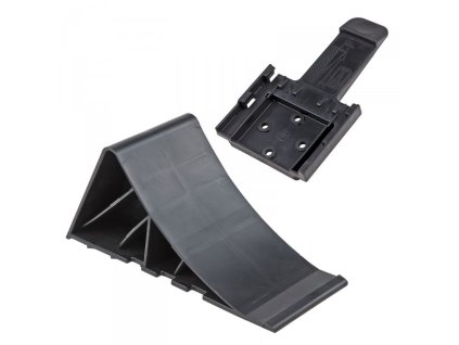 Brzdový klín pod kolo přívěsu s držákem z PVC, černý