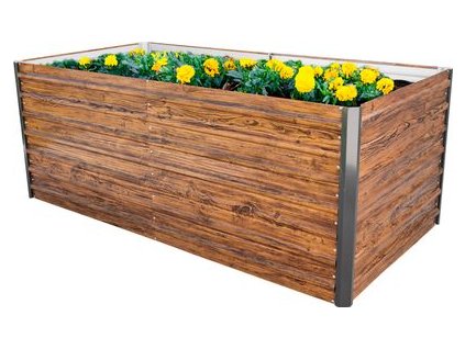 Záhon Strend Pro Garden, 200x100x77cm, 3D dizajn drevo, kov, vyvýšený