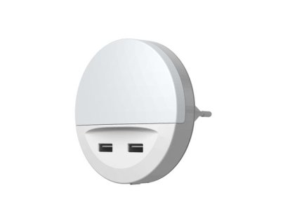Svietidlo LEDVANCE LUNETTA® USB, LED, zásuvkové, 2x USB nabíjací port, 3lm, 3000K, senzor deň-noc