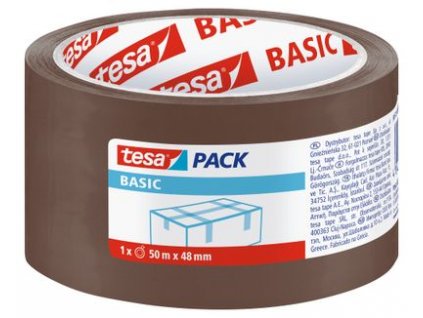 Paska tesa® BASIC, baliaca, lepiaca, hnedá, 48 mm, L-50m