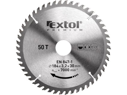 kotouč pilový s SK plátky, O 184x3,0x30mm, 50T, EXTOL PREMIUM