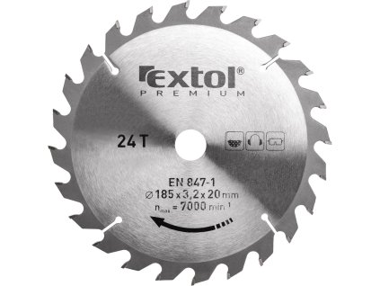 kotouč pilový s SK plátky, O 185x3,0x20mm, 24T, EXTOL PREMIUM