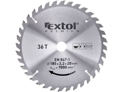 kotouč pilový s SK plátky, O 185x3,0x20mm, 36T, EXTOL PREMIUM