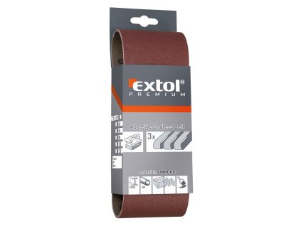 plátna brusná nekonečný pás, bal. 3ks, 75x533mm, P120, EXTOL PREMIUM