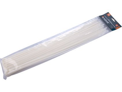 pásky stahovací na kabely bílé, 540x7,6mm, 50ks, nylon PA66, EXTOL PREMIUM