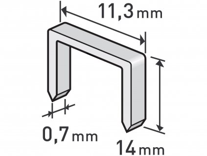 spony, balení 1000ks, 14mm, 11,3x0,52x0,70mm, EXTOL PREMIUM