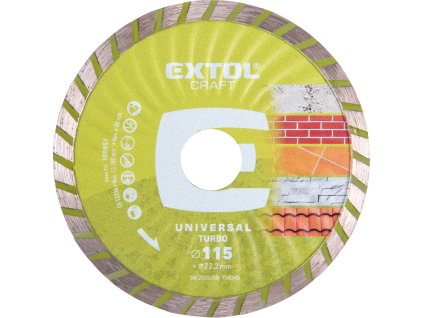 kotouč diamantový řezný, turbo - suché i mokré řezání, O 115x22,2x2mm, EXTOL CRAFT