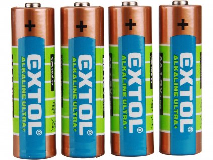 baterie alkalické, 4ks, 1,5V AA (LR6), EXTOL ENERGY