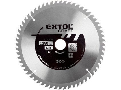 kotouč pilový s SK plátky, O 250x2,8x30mm, 60T, EXTOL CRAFT