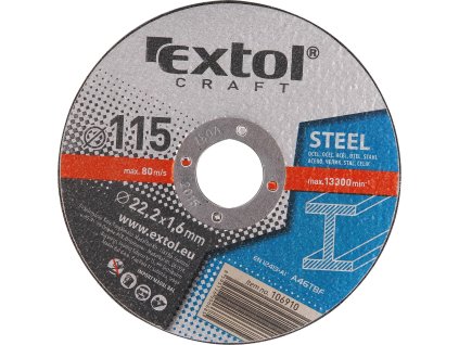 kotouče řezné na kov, 5ks, O 115x1,6x22,2mm, EXTOL CRAFT