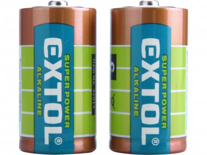 baterie alkalické, 2ks, 1,5V C (LR14), EXTOL ENERGY