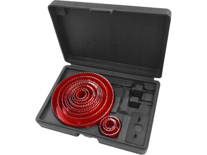 vrtáky vykružovací korunkové, 13průměrů O 19-127mm, EXTOL PREMIUM
